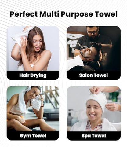 Avalon Towels Salon Towel - White Hand Towels Bulk Pack of 24 - 100% Cotton Absorbent Spa, Facial & Gym Towel for Working Out - 16x27 Inches (Not Bleach Proof) - color: White