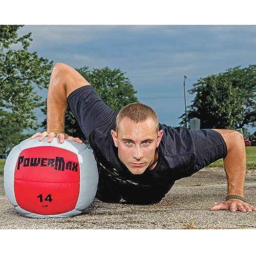 Gill Athletics PowerMax Soft Shelled Medicine Ball - Weighted Workout Ball, 14 Inch Diameter Med Ball, Medicine Balls for Exercise, Wall Ball for Strength Training - style: 6 LB