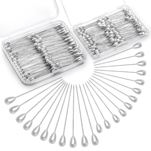 200 Pcs Corsage Pins 2 Styles Teardrop Boutonniere Pins Pearl Pin - size: 200pcs