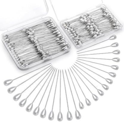 200 Pcs Corsage Pins 2 Styles Teardrop Boutonniere Pins Pearl Pin - size: 200pcs