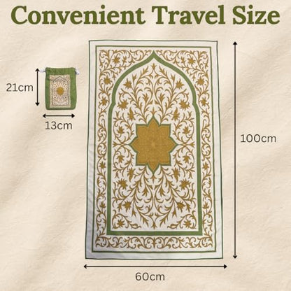 The Anywhere Sajadah Portable Microfiber Suede Travel Prayer Mat, Foldable Pocket Sajjadah with Drawstring Pouch, Quick-Dry, Machine Washable, Lightweight Prayer Rug, Gift for Hajj, Umrah & Travel