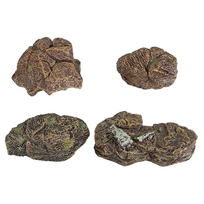 IMIKEYA 8 Pcs Stone Ornaments Gardening Potted Decoration Scenery Rock Decor Sandbox Figurine Sand Table Fake Rock Terrarium Pebbles Fish House for Stones Decor Frog Aquarium PVC