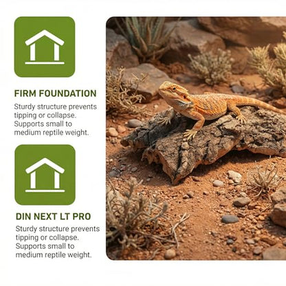 TOYANDONA 4PCS Cork Bark Reptile Hideout: Natural Wood Climbing Platform Reptile Tree Bark Bedding for Lizard Gecko Frog Tortoise, Terrarium Tank Aquarium Landscaping Decor Accessories