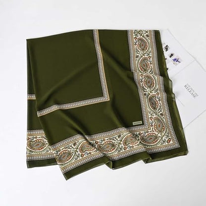 K-Elewon Large Square Scarf 51" Headscarf Chiffon Fashion Scarves Turbans Hair Wrapping Scarfs - color: A-green