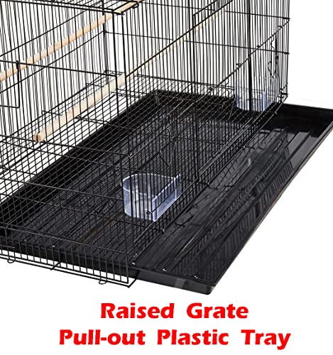 Small Breeder Breeding Cages with Center Dividers, Pack of 6, 24 x 16 x 16 H inches (24 x 16 x 16 H inches, Black) - color: Black