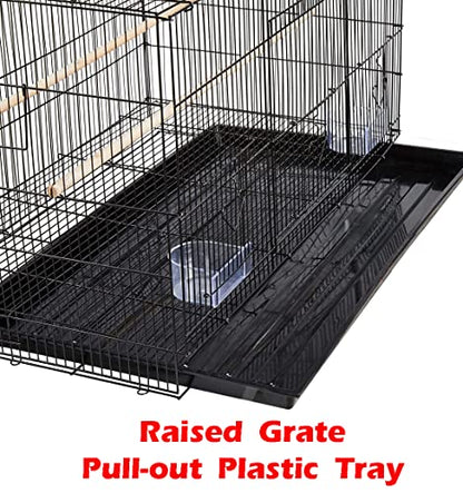 Small Breeder Breeding Cages with Center Dividers, Pack of 6, 24 x 16 x 16 H inches (24 x 16 x 16 H inches, Black) - color: Black
