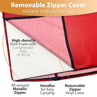 Foamma Gymnastics Mat - 8" x 4 ft x 8 ft, Red, Landing Pad for Kids and Adults with Waterproof Cover, Gymnastics Equipment, High-Density Tumbling & Wrestling Mat for Indoor and Outdoor Use - size: 4ft x 8ft, style: 8" Thickness