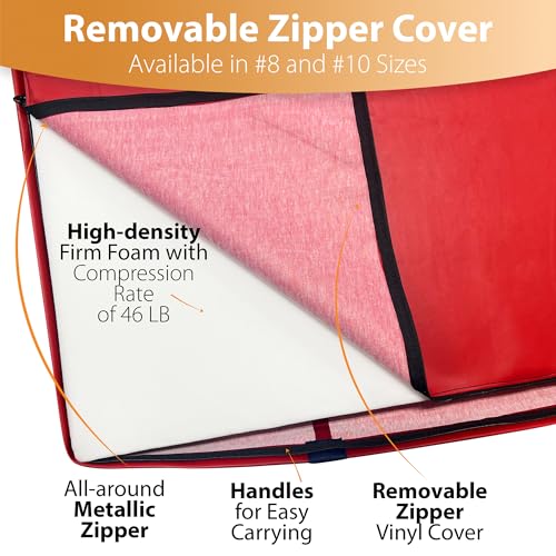 Foamma Gymnastics Mat - 4" x 4 ft x 8 ft, Red Landing Mat for Kids and Adults, Wrestling Mat with Waterproof Cover, High-Density Tumbling Mat, Gymnastics Equipment for Indoor and Outdoor - size: 4ft x 8ft, style: 4" Thickness
