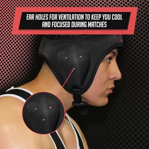 Wrestling Headgear for Kids, Adults Adjustable for BJJ, Grappling, Kickboxing, MMA, Sparring, Training, Jiu Jitsu Cauliflower Ear Helmet - size: Teens/Adults (Up to 25" Head Circumference)