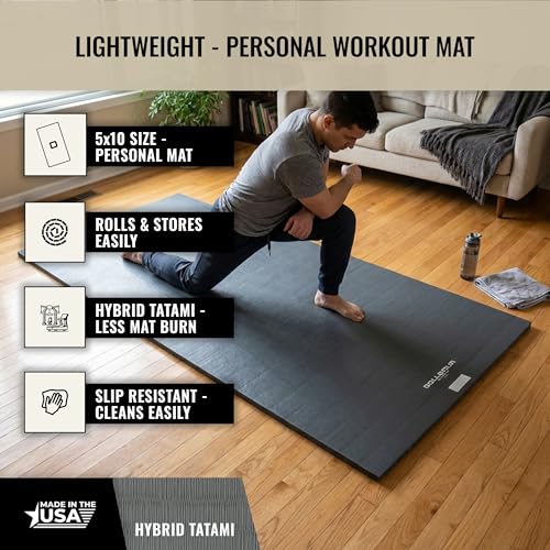 Dollamur 5'x10'x1.25" Jiu-Jitsu Mat, Tatami - color: Charcoal Gray