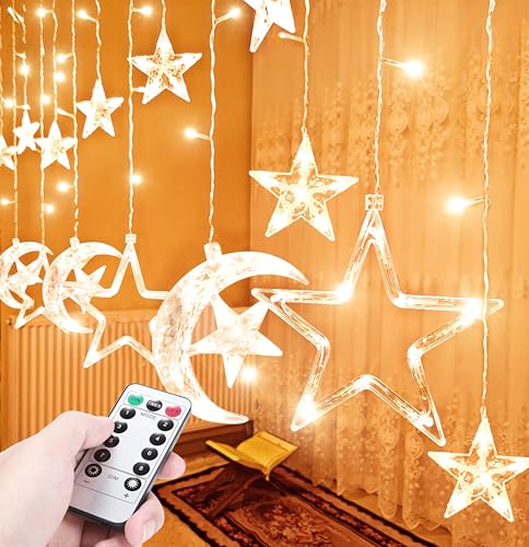 OLEEK Ramadan Lights Decorations - Ramadan Decorations for Home 2026 - Ramadan Decoration Lights - Ramadan Gifts for Kids - Ramadan Decor - Ramadan String Lights زينه رمضان - Ramadan led Lights - style: Integrated Crescent & Star