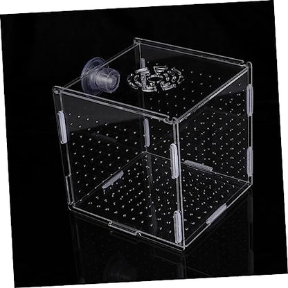 LIOOBO Modern Fish Tank Isolation Box Acrylic Fish Breeding Tank for Betta Guppy Suction Cups and Divider
