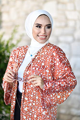 para life Snap Hijab for Women, Breathable Instant Hijabs|Standard Size Stretchable Cotton Sandy|Jersey Undercap - color: White