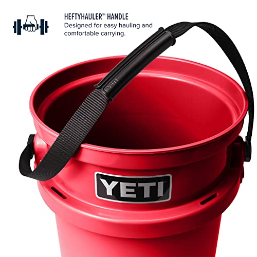 YETI Loadout 5-Gallon Bucket, Impact Resistant Fishing/Utility Bucket - color: Rescue Red