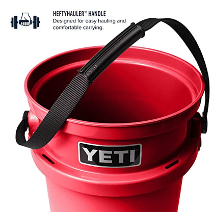 YETI Loadout 5-Gallon Bucket, Impact Resistant Fishing/Utility Bucket - color: Rescue Red