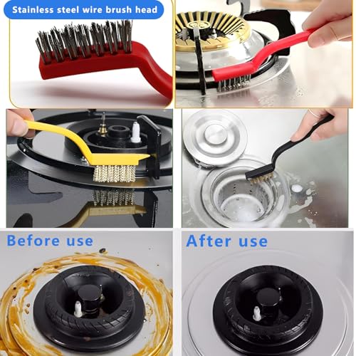 11 Pack Cleaning Brush Set for Kitchen and Bathroom Gap Crevice Stove Sink Window Track Household Cleaning Tools - color: Multicolor