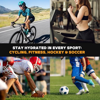 UICE Water Bottle with Straw,1 Liter Easy Squeeze Bottles for Hockey Straight Long Straw Built In Finger Grip,Sports Water Bottle for Football, Lacrosse, Boxing,Fitness-Black - color: black
