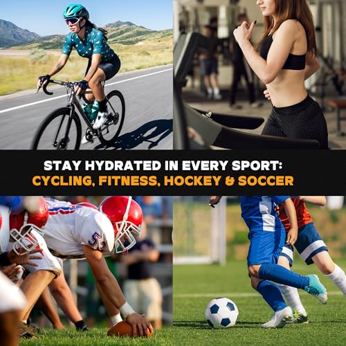 UICE Water Bottle with Straw,1 Liter Easy Squeeze Bottles for Hockey Curved Long Straw Built In Finger Grip,Sports Water Bottle for Football, Lacrosse, Boxing,Fitness-Black - color: black