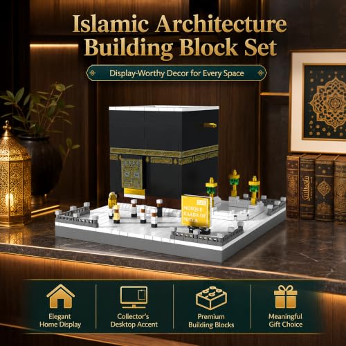 Mosque Kaaba of Mecca Building Blocks Sets Islamic Architecture Model Toys for Adults and Kids World Famous Landmark Building Kits Eid Gifts for Muslim 446PCS - style: Mosque Kaaba of Mecca