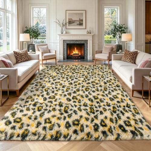 Dssimo Leopard Rugs for Bedroom Living Room 5x7 Cheetah Print Rug - color: Leopard, size: 5' x 7' (Rectangular)
