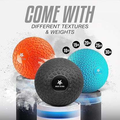 Yes4All Slam Balls, 10-40lb Weighted Ball Weight, Durable PVC Sand Filled Workout Dynamic Slam Ball for Strength Training, Triangle, Black, 30lbs - color: C. Triangle Black, style: F. 30lbs