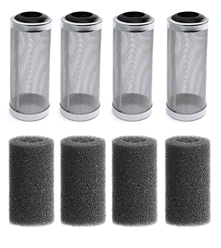 4Pcs Stainless Steel Aquarium Filter Inflow Inlet Basket Mesh Shrimp Guard for Aquarium Fish Tank Fish Shrimp with Sponge Aquarium Filter Protector Cover - size: 12mm/0.47” Black