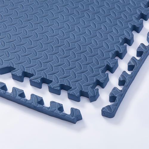 12''x12'' EVA Foam Puzzle Play Mat,5 Pack Interlocking Floor Tiles for Home Gym,Bedroom Crawling Mats Non-Slip Interlocking Carpet Soft Area Rug (Navy,0.4'' Thick) - color: Navy, size: 0.4'' Thick