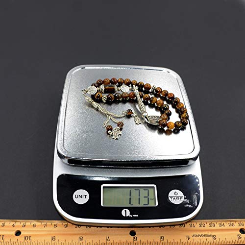 Design -Tiger Eye Stone Series Worry Beads - Prayer Beads (8 mm-33 Beads) Tesbih-Tasbih-Tasbeeh-Misbaha-Masbaha-Subha-Sebha-Sibha-Rosary (Elegant Model, 8mm 33 Beads) - color: Elegant Model, 8mm 33 beads