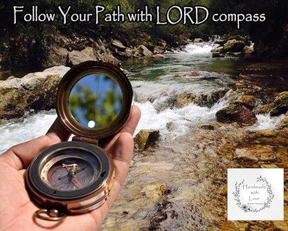 Trust in The Lord With All Your Heart - Proverbs 3:5-6 Quote Engraved Compass With Wooden Box, Greeting Card, Gift Compass, Graduation Day Gifts 2024 for Women Men Boys Girls - style: #5 Trust in The Lord Compass -Proverbs 3: 5-6