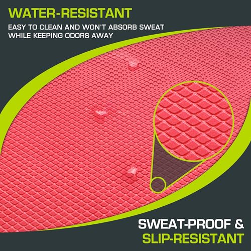 ProsourceFit Exercise Balance Pad, Non-Slip Cushioned Foam Mat & Knee Pad for Fitness and Stability Training, Yoga, Physical Therapy - color: Red, size: L - (15.5" x 12.75")