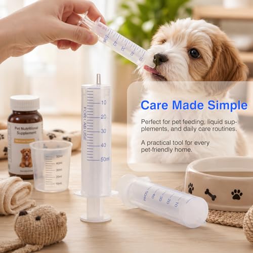 50ml Plastic Syringe, luer slip syringe, Used in Scientific Laboratories, Liquid refilling, DIY Crafts, Scientific Labs, 12/PK - size: 50ML