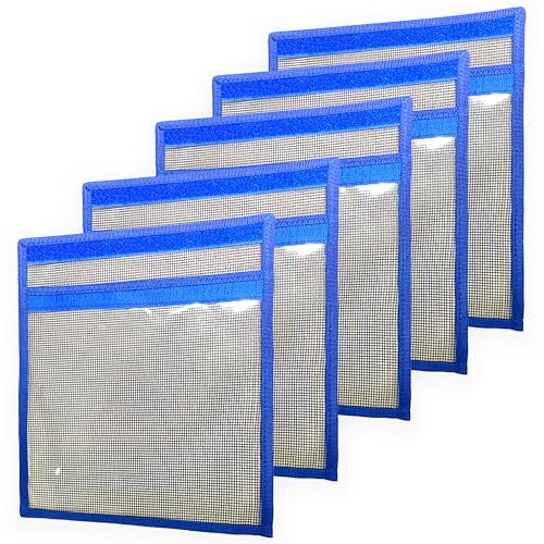 12" x 9" Fishing Lure Bag, 5 Pcs Blue Mesh Foldable Unrigged | Saltwater & Freshwater Tackle Storage, Single Pouch Vinyl Organizer, Trolling Lures, Marlin & Offshore Fishing