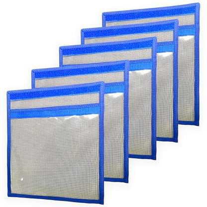 12" x 9" Fishing Lure Bag, 5 Pcs Blue Mesh Foldable Unrigged | Saltwater & Freshwater Tackle Storage, Single Pouch Vinyl Organizer, Trolling Lures, Marlin & Offshore Fishing