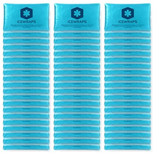 ICEWRAPS Reusable Ice Packs Compact 3 x 5 in, Soft Cooling, Pack of 60 | Hot or Cold Use, Puncture Resistant, Ice Pack for Everyday Comfort, Multi Use Gel Design, FSA-HSA Eligible - size: 60 Packs