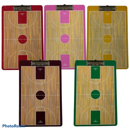 Basketball Coaching Board | Double-Sided Premium Dry Erase Clipboard with Full & Half Court (Yellow) - color: Yellow