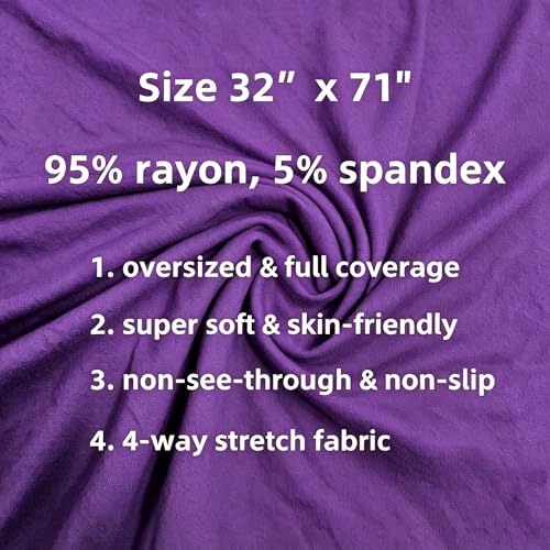 Lina & Lily Non-see-through Premium Jersey Maxi Hijab Head Scarf Wrap for Muslim Women - color: Dark Purple