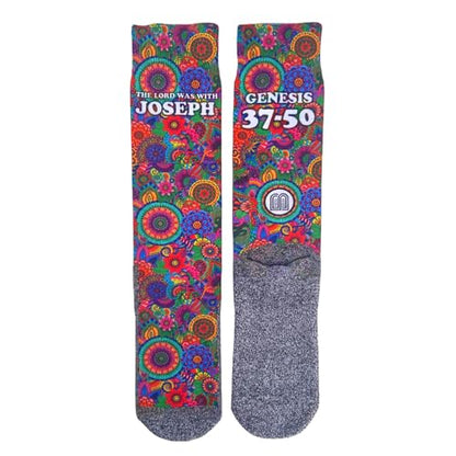 Bible Verse Socks for Women - Christian Crew Socks | Inspirational and Comfortable, Easter Gift Idea - color: The Josephs