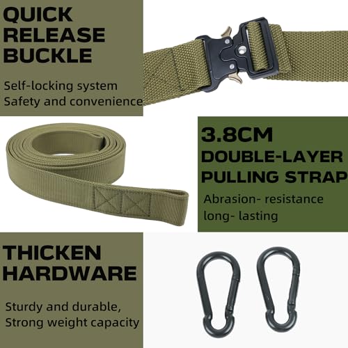 Sled Pulling Belt, Adjustable Weight Belt for Pulling with 2 Pulling Straps, Belt for Sled Pulling (One Size)