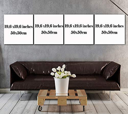 YOBESHO Large Islamic Wall Art, Ayatul Kursi, Al Falaq, Al Nas, Al Ikhlas Islamic Canvas Print, Islamic Gifts, Gift for Muslims, 4 Piecesx 19,6 inches(Ayatul Kursi Falaq Nas Ikhlas) - color: Ayatul Kursi Falaq Nas Ikhlas