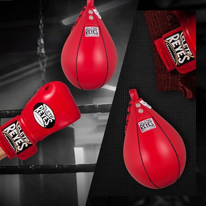 CLETO REYES Platform Leather Punching Speed Bag for Boxing, MMA, Muay Thai, Training Equipment, Classic Red, Small