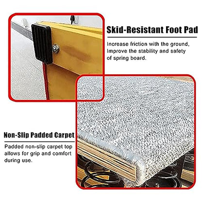 Heavy Duty Springboards Vault, Adult Wooden Home Gymnastics Springboards, 9 Steel Springs Martial Art Sport Equipment Big for Home Gym School