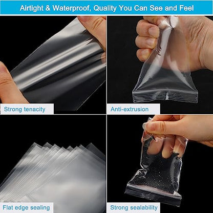 4''x 6'', (Pack of 200) 2 mil Clear Plastic Reclosable Zip Poly Bags with Resealable Lock Seal Zipper for Photo, Jewelry, Bakery, Treats, Treats, Travel, Storage, Packaging & Shipping - size: 4" x 6"