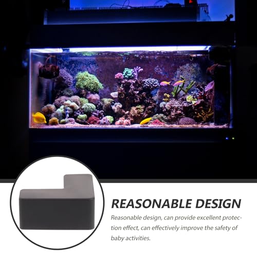 6pcs Silicone Fish Tank Corner Protectors Black Medium Flexible Edge Guards for Aquarium and Pet Carrier Safety Bumpers Protective Tank Corner Guards