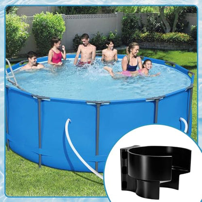1Pcs Swimming Pool Plunger Valve Bracket Includes Zip Ties, Long-Lasting Anti-Slip Pool Hose Holder, Prevents Kinks & Damage, Compatible with Intex Bestway Coleman