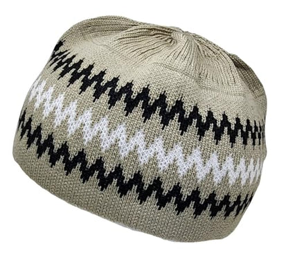Set 2 PCS Muslim Beanies Kufi Hat for Men AMN-225B Skull Cap Islam Taqiyah Takke Eid Ramadan Gift - color: Color D