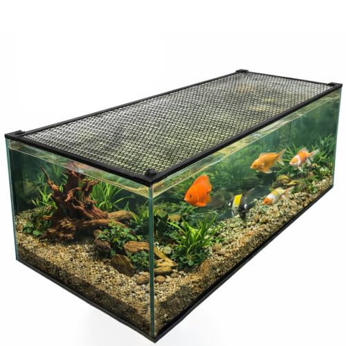 Magnetic Fish Tank Lid Aquarium Top Cover Anti-Jumping Mesh Net | DIY Cut-to-Fit Aquarium Mesh Lid, Fits 10/20/29/40 Gallon Rimless Fish Tanks Lids