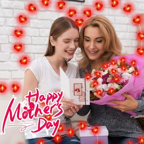 Valentine's Day Red Heart Fairy Lights 7Ft 20 LED Twinkle 3 Modes String Lights Battery Operated Waterproof Firefly Starry for Mason Jar Party Wedding Valentines Mother's Day,4 Pack - color: Red, size: 4