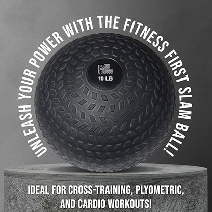 Fitness First Slam Ball, Easy-to-Grip, Sand-Filled Medicine Ball for Exercise and Workout, Ideal for Weight Training, Cross-Training, Cardio, and Plyometric Workout, Available in Different Weights - size: 20 LBS