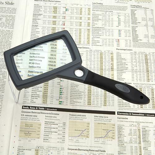 Carson SureGrip Series 2X Power Glass Magnifier with Hands-Free Fold-out Stand (SG-16) - style: 2" x 3.5"