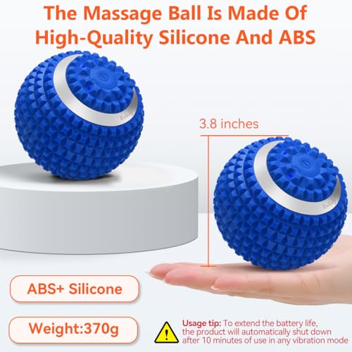 Vibrating Massage Ball 4-Speed High-Intensity Fitness Yoga Massage Roller, Relieving Muscle Tension Pain & Pressure Massaging Balls (Blue) - color: Blue
